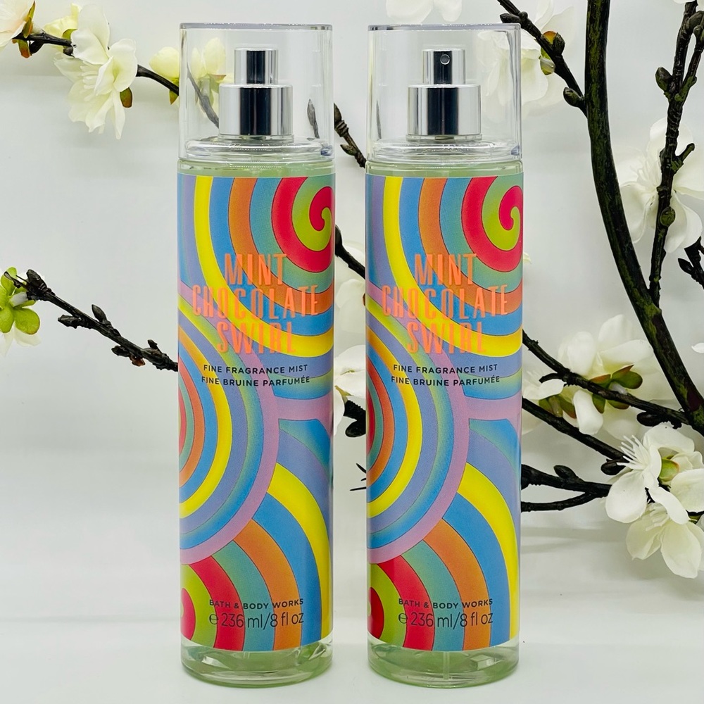 Bath and Body Works Mint Chocolate Swirl 8fl oz. Fine Fragrance 2-Pack